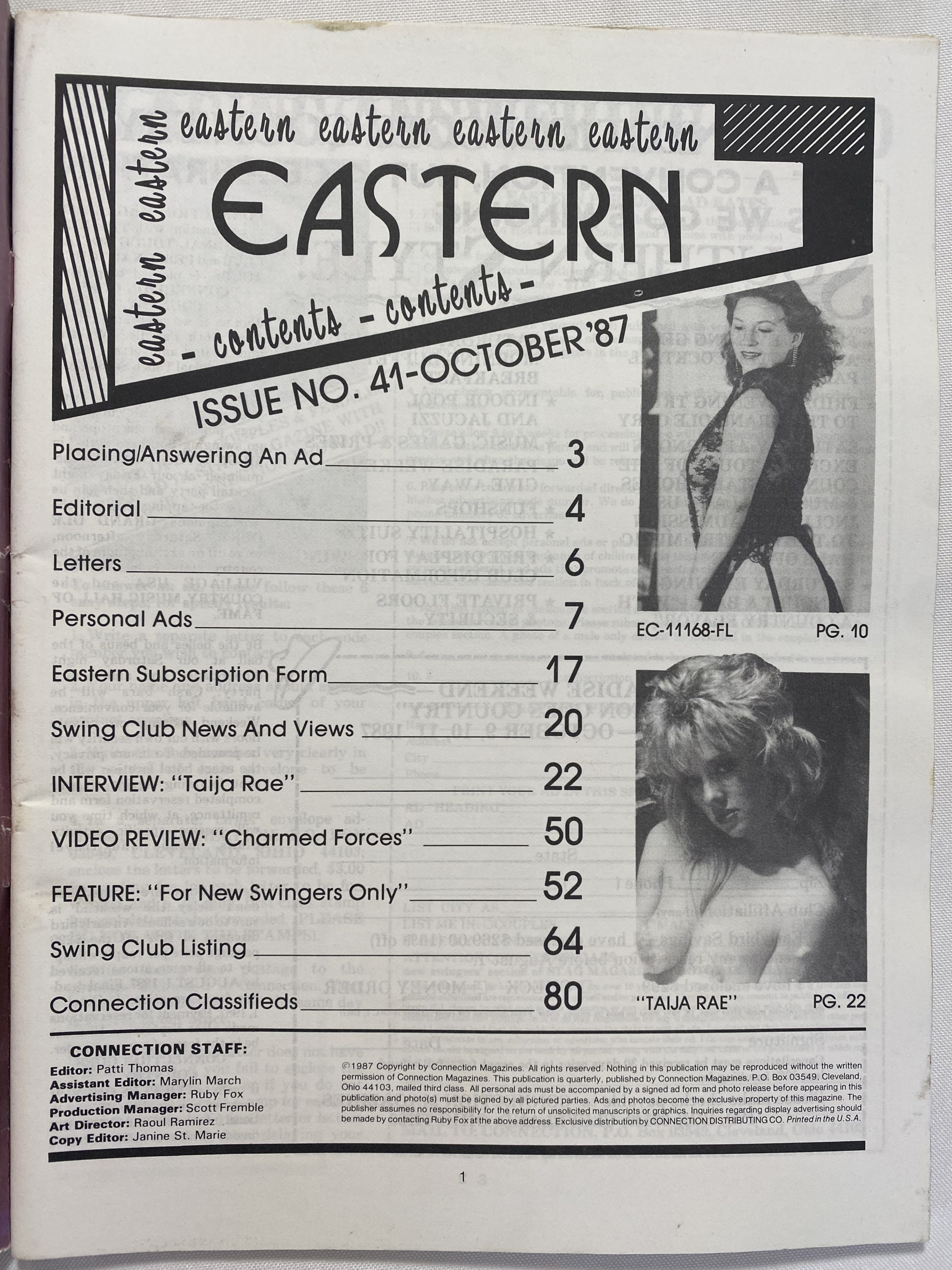 October 1987 Adult Swingers Magazine