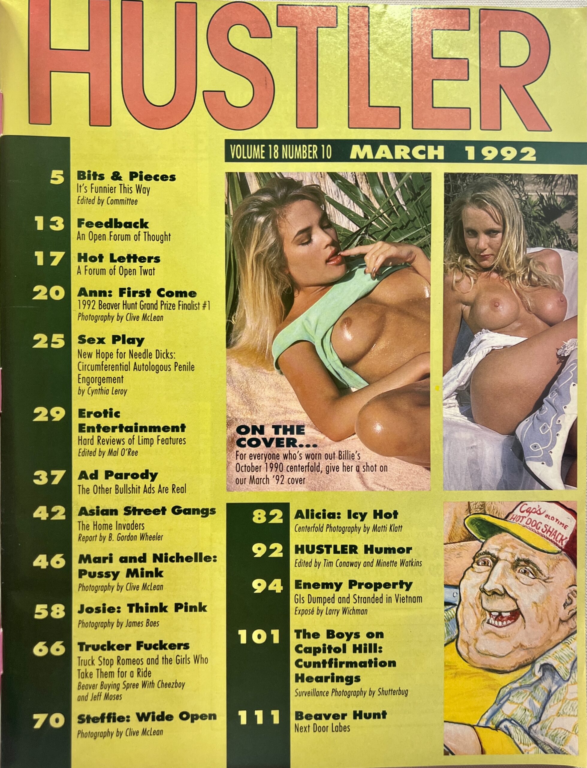 Hustler March 1992 Adult Mens Magazine