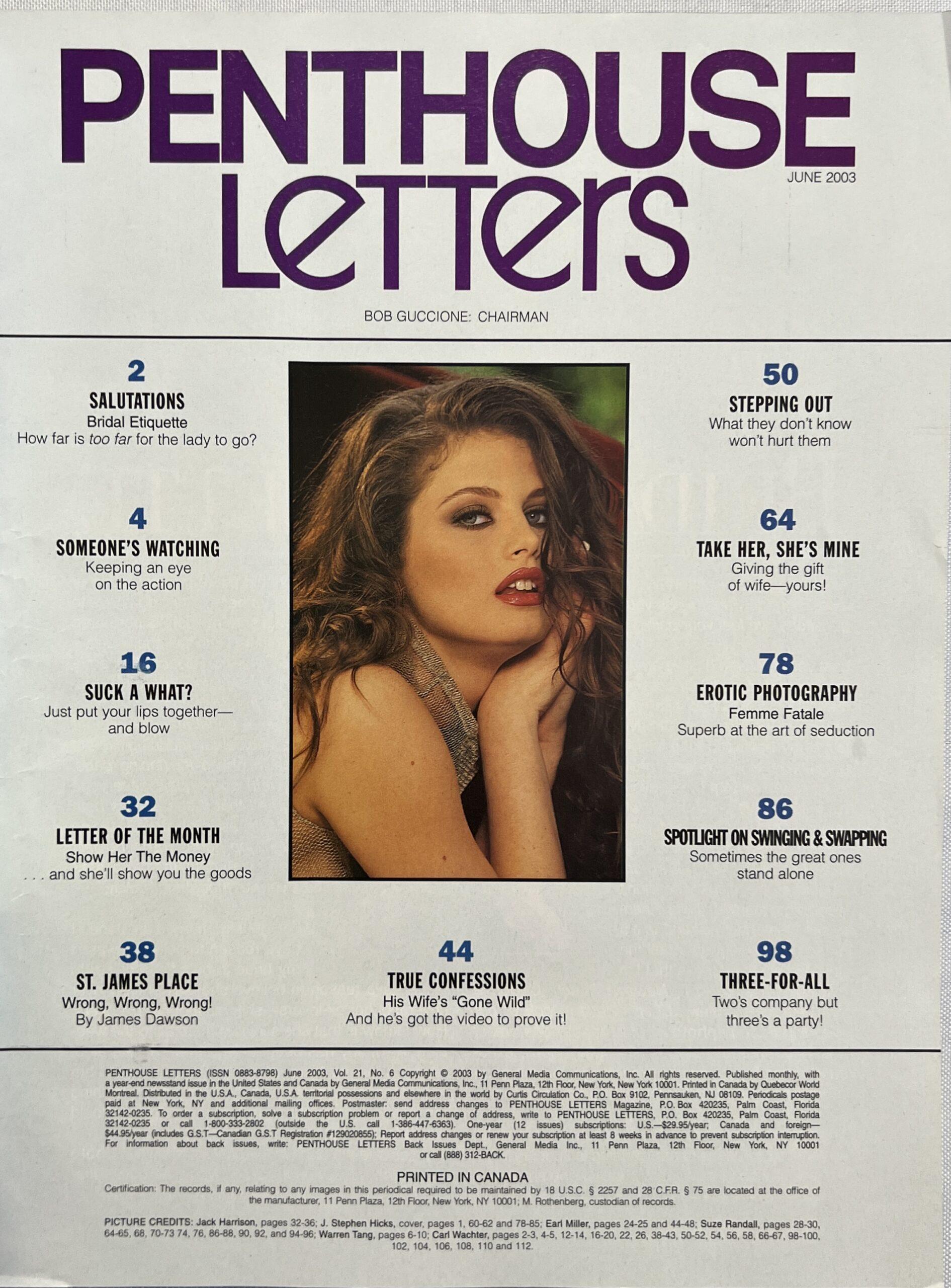 Penthouse Letters June 2003 Adult Letters Magazine Vintage Magazines 16