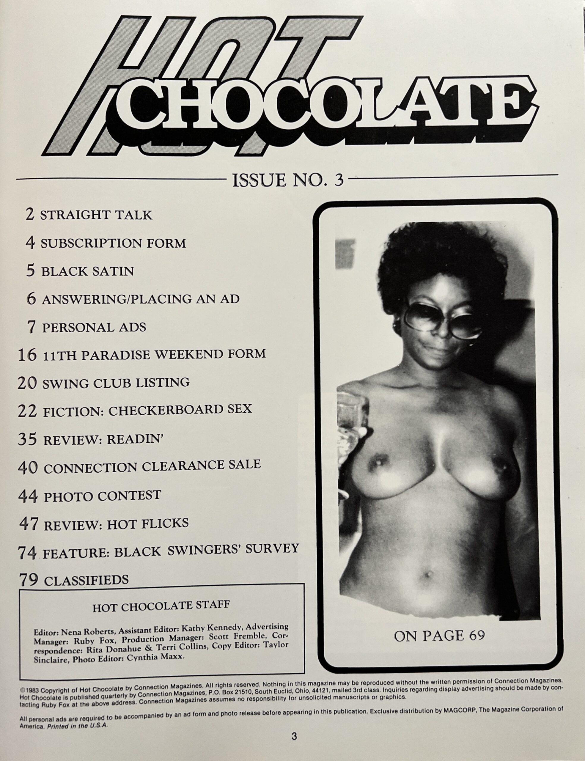 Hot Chocolate #3 1983 Ebony Adult Personals-Swingers-Contatcts Magazine picture