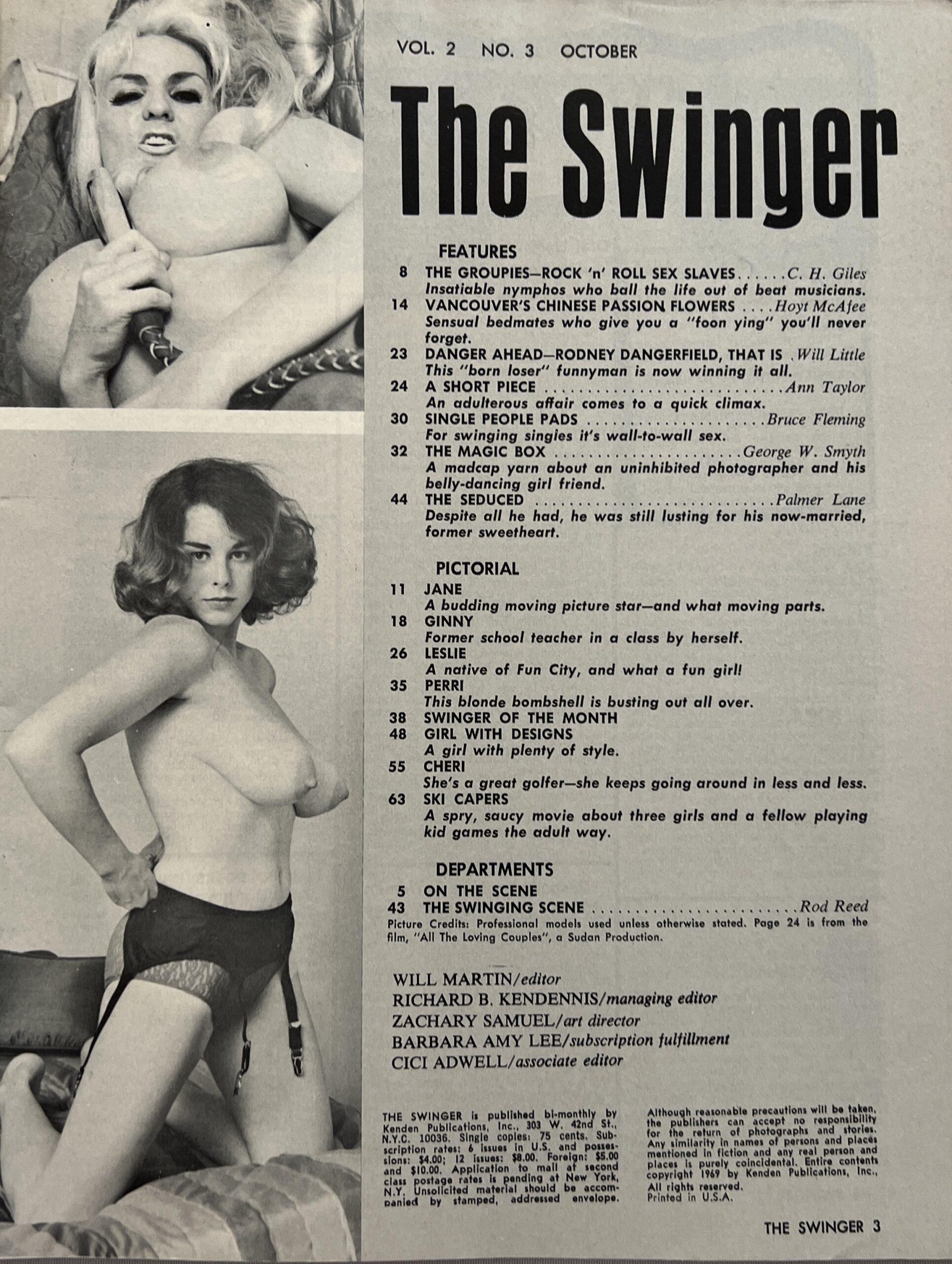 The Swinger October 1969 Adult Swingers Magazine - Vintage