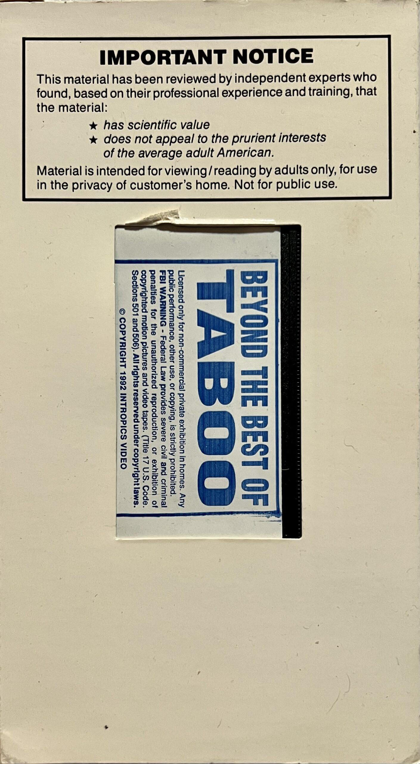 Beyond The Best Of Taboo Adult XXX VHS - Vintage Magazines 16