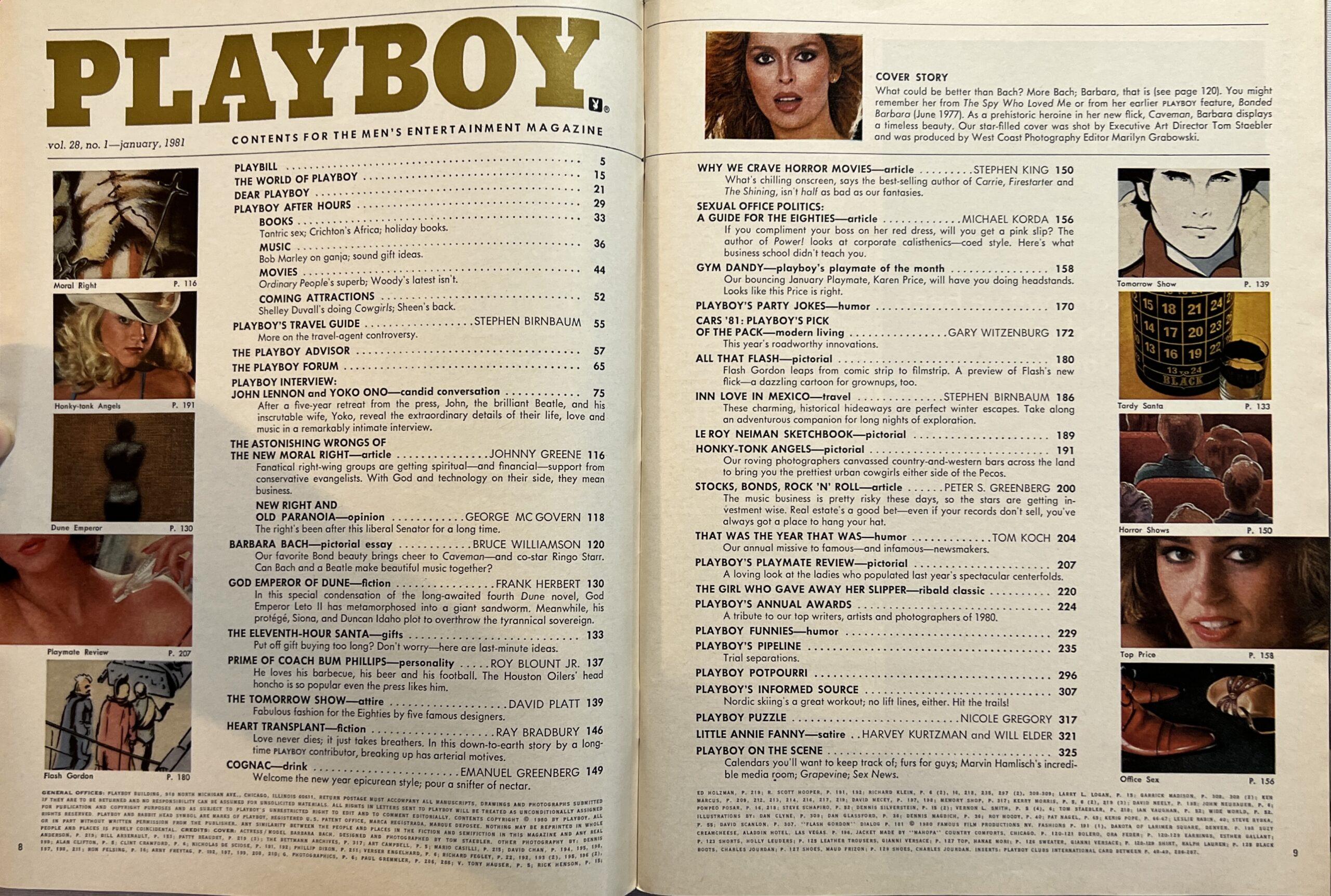 Playboy January 1981 Holiday Anniversary Issue *Barbara Bach* - VM16