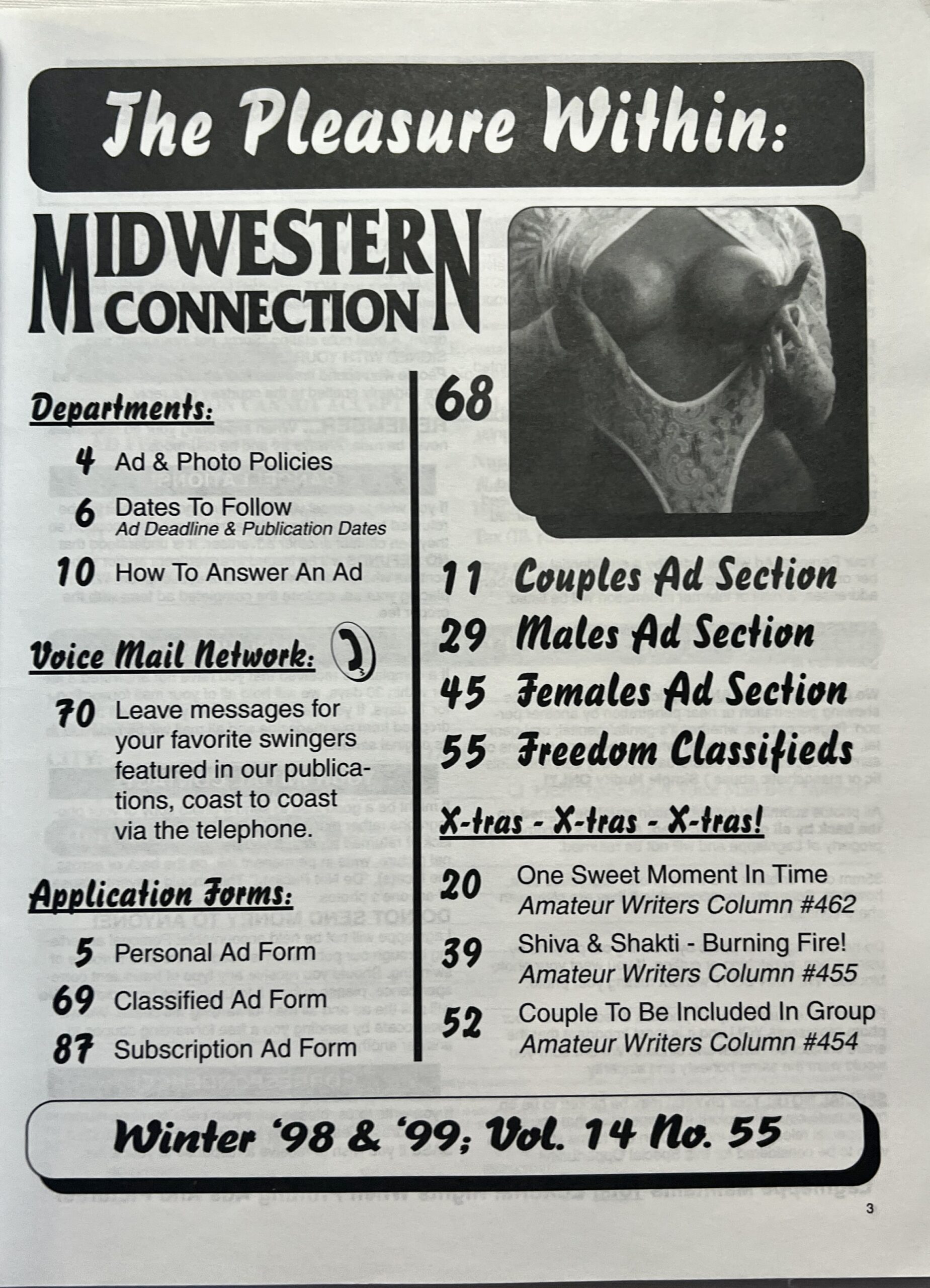 Mid Western Connection 17/66 December 1998 Swingers and Personals Magazine -Heart Attack- Vintage Magazines 16 pic image