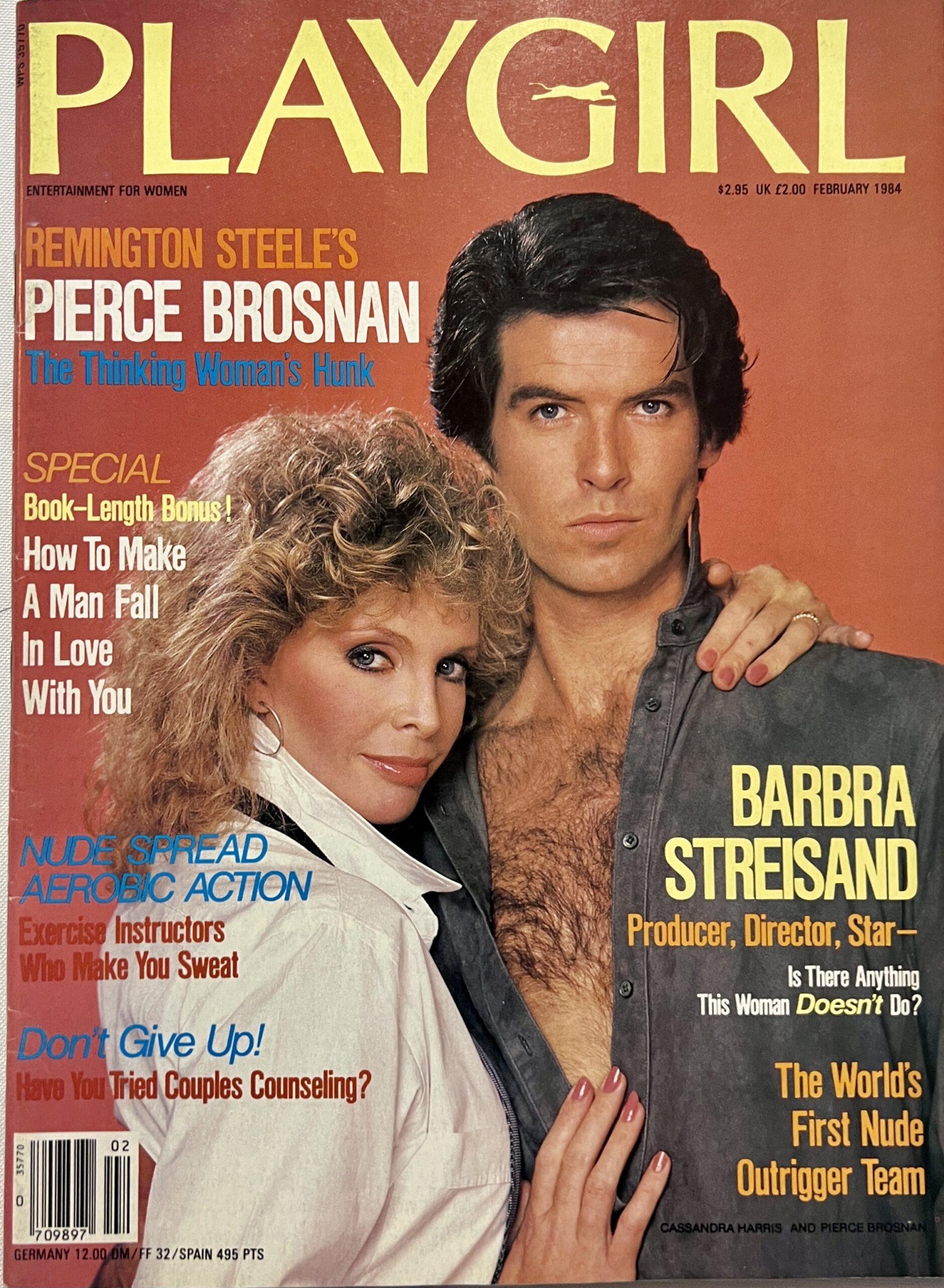 Playgirl February 1984 *Pierce Brosnan & Barbara Streisand* Vintage