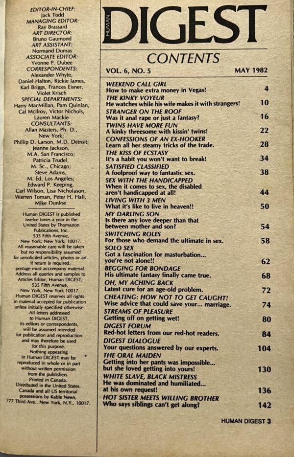Human Digest May 1982 Adult Digest Letter's Booklet 145+ Pages - VM16