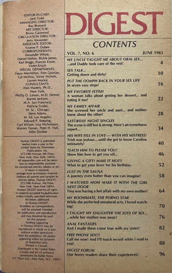 Human Digest June 1983 Adult Digest Letter's Booklet - Vintage Magazines 16