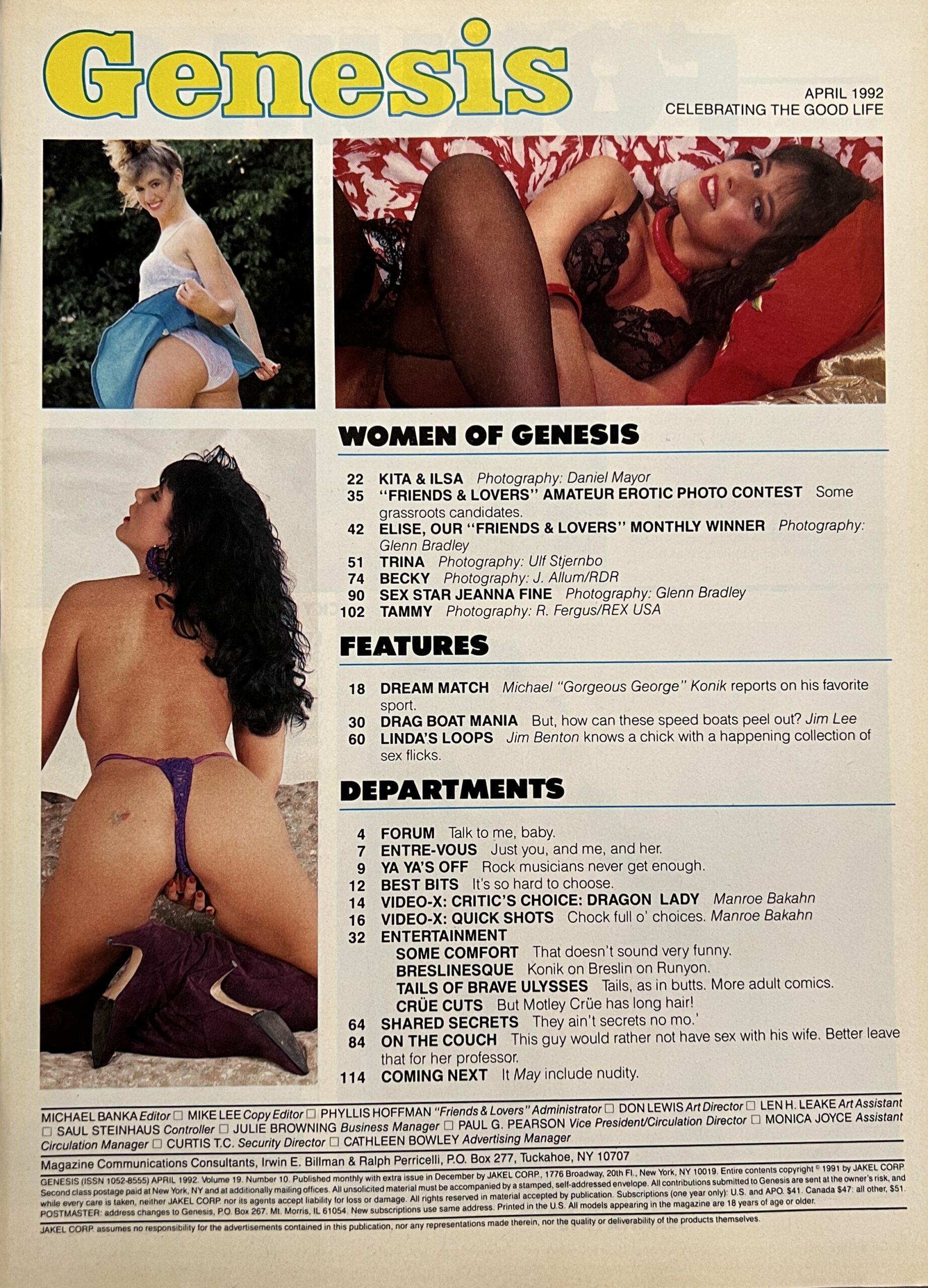 Genesis April 1992 *Muff Stuffers Special* -Nina Hartley- Vintage Magazines 16